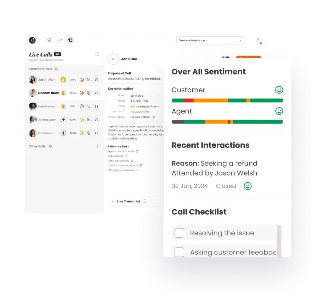UnifyCX AI Platform Sentiment Analysis